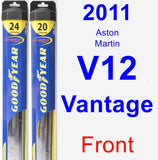 Front Wiper Blade Pack for 2011 Aston Martin V12 Vantage - Hybrid