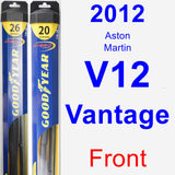 Front Wiper Blade Pack for 2012 Aston Martin V12 Vantage - Hybrid