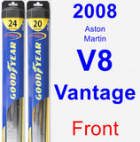 Front Wiper Blade Pack for 2008 Aston Martin V8 Vantage - Hybrid