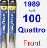 Front Wiper Blade Pack for 1989 Audi 100 Quattro - Hybrid