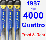 Front & Rear Wiper Blade Pack for 1987 Audi 4000 Quattro - Hybrid