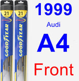 Front Wiper Blade Pack for 1999 Audi A4 - Hybrid