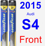 Front Wiper Blade Pack for 2015 Audi S4 - Hybrid