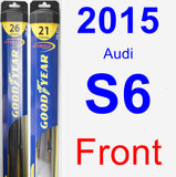 Front Wiper Blade Pack for 2015 Audi S6 - Hybrid