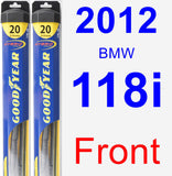 Front Wiper Blade Pack for 2012 BMW 118i - Hybrid