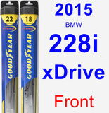 Front Wiper Blade Pack for 2015 BMW 228i xDrive - Hybrid