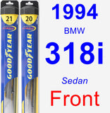 Front Wiper Blade Pack for 1994 BMW 318i - Hybrid