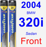 Front Wiper Blade Pack for 2004 BMW 320i - Hybrid