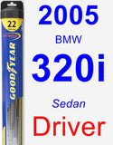 Driver Wiper Blade for 2005 BMW 320i - Hybrid