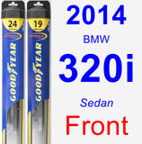 Front Wiper Blade Pack for 2014 BMW 320i - Hybrid