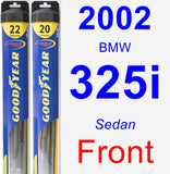 Front Wiper Blade Pack for 2002 BMW 325i - Hybrid