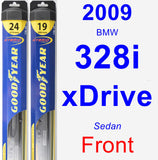 Front Wiper Blade Pack for 2009 BMW 328i xDrive - Hybrid