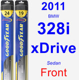 Front Wiper Blade Pack for 2011 BMW 328i xDrive - Hybrid