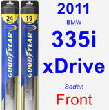 Front Wiper Blade Pack for 2011 BMW 335i xDrive - Hybrid