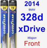 Front Wiper Blade Pack for 2014 BMW 328d xDrive - Hybrid