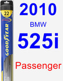 Passenger Wiper Blade for 2010 BMW 525i - Hybrid