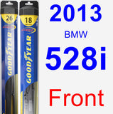 Front Wiper Blade Pack for 2013 BMW 528i - Hybrid