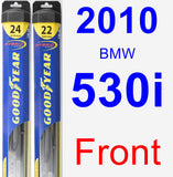 Front Wiper Blade Pack for 2010 BMW 530i - Hybrid