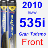 Front Wiper Blade Pack for 2010 BMW 535i - Hybrid