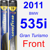 Front Wiper Blade Pack for 2011 BMW 535i - Hybrid