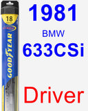 Driver Wiper Blade for 1981 BMW 633CSi - Hybrid