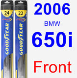 Front Wiper Blade Pack for 2006 BMW 650i - Hybrid