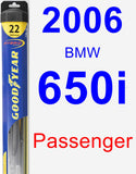 Passenger Wiper Blade for 2006 BMW 650i - Hybrid