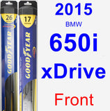 Front Wiper Blade Pack for 2015 BMW 650i xDrive - Hybrid