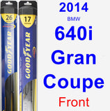 Front Wiper Blade Pack for 2014 BMW 640i Gran Coupe - Hybrid