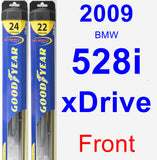 Front Wiper Blade Pack for 2009 BMW 528i xDrive - Hybrid