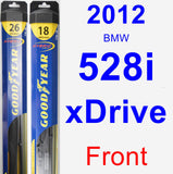 Front Wiper Blade Pack for 2012 BMW 528i xDrive - Hybrid