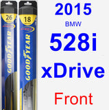 Front Wiper Blade Pack for 2015 BMW 528i xDrive - Hybrid