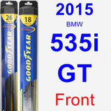 Front Wiper Blade Pack for 2015 BMW 535i GT - Hybrid