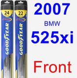 Front Wiper Blade Pack for 2007 BMW 525xi - Hybrid