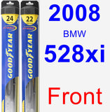 Front Wiper Blade Pack for 2008 BMW 528xi - Hybrid