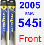 Front Wiper Blade Pack for 2005 BMW 545i - Hybrid