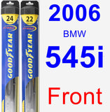 Front Wiper Blade Pack for 2006 BMW 545i - Hybrid