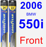 Front Wiper Blade Pack for 2006 BMW 550i - Hybrid