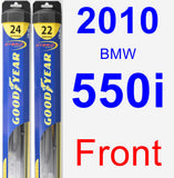 Front Wiper Blade Pack for 2010 BMW 550i - Hybrid