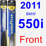 Front Wiper Blade Pack for 2011 BMW 550i - Hybrid