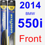 Front Wiper Blade Pack for 2014 BMW 550i - Hybrid