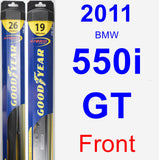 Front Wiper Blade Pack for 2011 BMW 550i GT - Hybrid