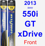 Front Wiper Blade Pack for 2013 BMW 550i GT xDrive - Hybrid