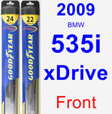 Front Wiper Blade Pack for 2009 BMW 535i xDrive - Hybrid