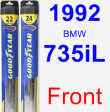 Front Wiper Blade Pack for 1992 BMW 735iL - Hybrid