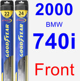 Front Wiper Blade Pack for 2000 BMW 740i - Hybrid