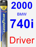 Driver Wiper Blade for 2000 BMW 740i - Hybrid