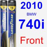 Front Wiper Blade Pack for 2010 BMW 740i - Hybrid