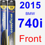 Front Wiper Blade Pack for 2015 BMW 740i - Hybrid