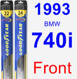 Front Wiper Blade Pack for 1993 BMW 740i - Hybrid